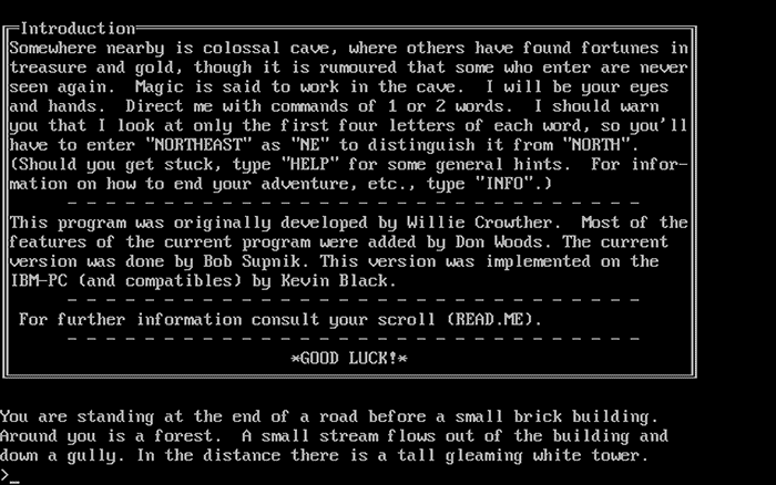 Best Adventure Games - Colossal Cave Adventure