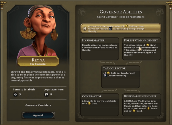 One of Civ 6's best governors for accumulating gold!
